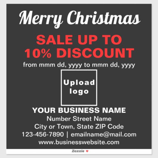 Zakelijke kerstverkoop op zwarte vinyl Sticker (Vel)