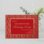 Zakelijke kerstverlichting Kantoor Holiday Party Folie Uitnodiging (Staand Voorkant)