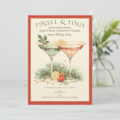 Zakelijke Kerstverlichting Kantoor Vakantie Cockta Kaart (Staand voorkant)