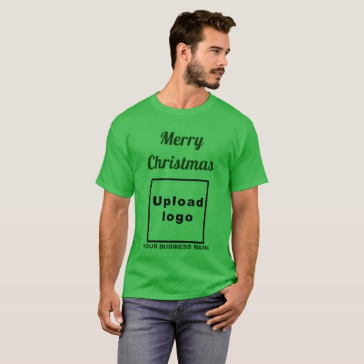 Zakelijke kerstwens op groen T-shirt (Voorkant volledig)