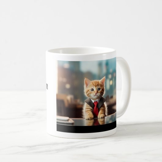 Zakelijke Kitten Koffiemok (Voorkant rechts)