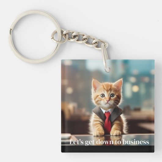 Zakelijke Kitten Sleutelhanger (voorkant)
