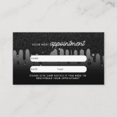 Zakelijke klant Afspraakkaart Black Glitter Visitekaartje (Voorkant)