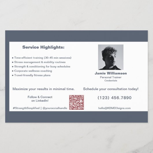 Zakelijke klanten & Fitness Personal Trainer Flyer (Achterkant)