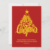Zakelijke klanten met een groet, elegant Gold Scri Feestdagenkaart (Voorkant)