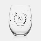 Zakelijke klanten monogram Bulk geschenken Stemles Wijnglas Zonder Voet (Voorkant)