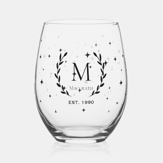 Zakelijke klanten monogram Bulk geschenken Stemles Wijnglas Zonder Voet (Voorkant)