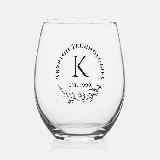 Zakelijke klanten monogram Bulk geschenken Stemles Wijnglas Zonder Voet (Voorkant)