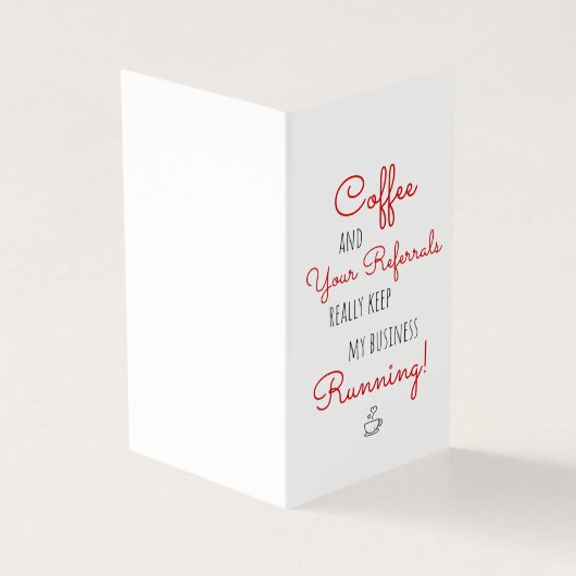 Zakelijke koffie verwijzingen blijven lopen dank u kaart (Buitenkant)
