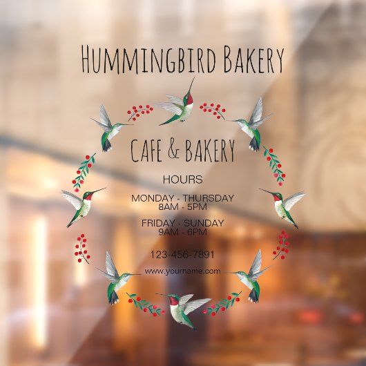 Zakelijke Kolibriekrans Raamsticker (Vel 2)