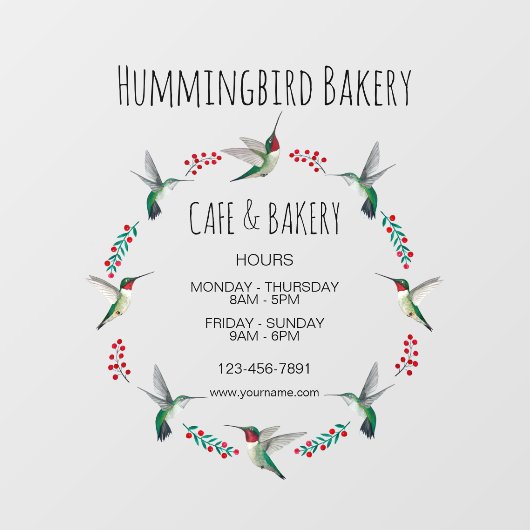 Zakelijke Kolibriekrans Raamsticker (Vel)