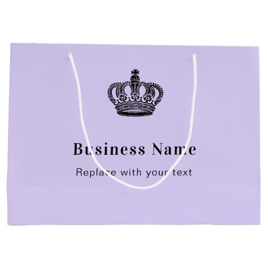 Zakelijke koninklijke kroon paars groot cadeauzakje (Achterkant)
