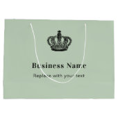 Zakelijke koninklijke kroon salie groene papieren  groot cadeauzakje (Achterkant)