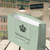Zakelijke koninklijke kroon salie groene papieren  groot cadeauzakje