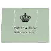 Zakelijke koninklijke kroon saliegroene papieren b groot cadeauzakje (Voorkant)