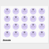 Zakelijke koninklijke kroon violette lavendel ronde sticker (Vel)