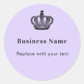Zakelijke koninklijke kroon violette lavendel ronde sticker (Voorkant)
