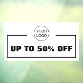 Zakelijke korting en bedrijfslogo raamsticker (Vel 3)