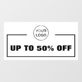 Zakelijke korting en bedrijfslogo raamsticker (Vel)