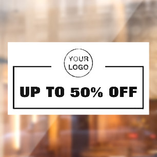 Zakelijke korting en zakelijke Logo Raamsticker