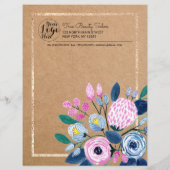 Zakelijke kosten voor roze Floral Gold Kraft Paper (Achterkant)