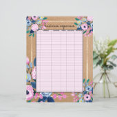 Zakelijke kosten voor roze Floral Gold Kraft Paper (Staand voorkant)