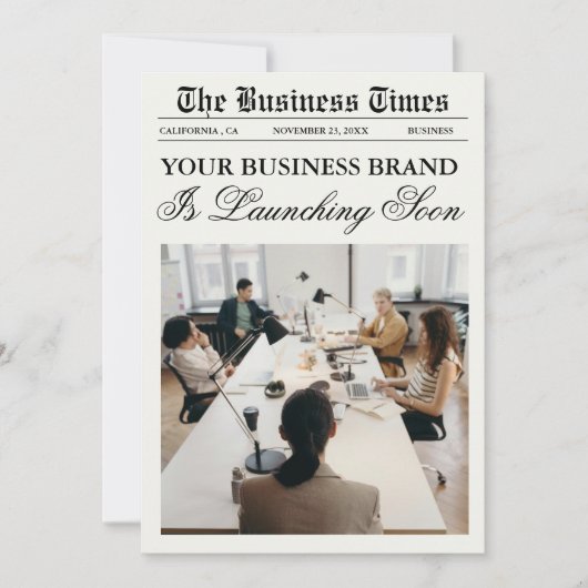 Zakelijke krant Sjabloon, krant Kaart (Voorkant)