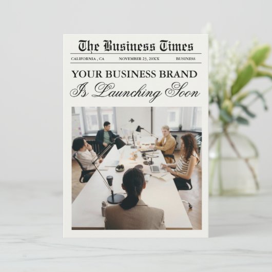 Zakelijke krant Sjabloon, krant Kaart (Staand voorkant)