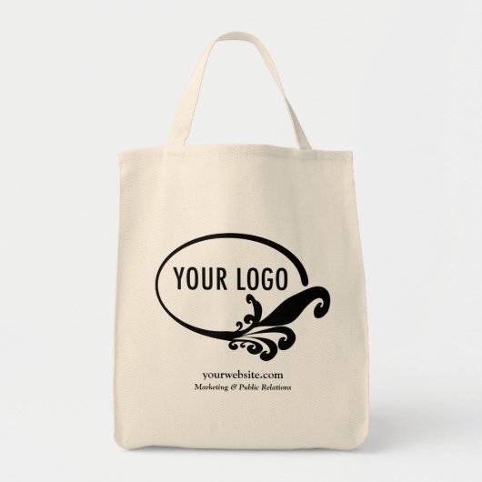 Zakelijke kruidenier Canvas tas bedrijf Logo 100%  (Voorkant)