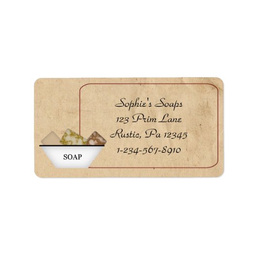 Zakelijke label voor zeep land (Voorkant)