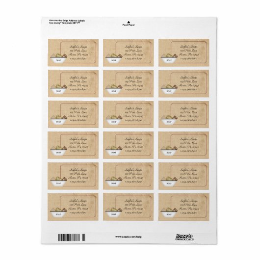 Zakelijke label voor zeep land (Full Sheet)