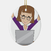 Zakelijke laptop keramisch ornament (Rechts)