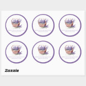 Zakelijke Lavendel illustratie Bloem Shop Ronde Sticker (Vel)