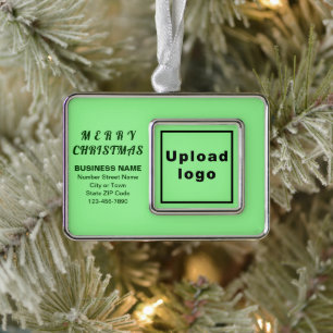 Zakelijke lichtgroene omhulde rechthoek verzilverd omlijst ornament