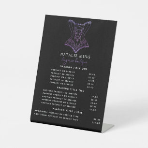 Zakelijke Lingerie Boutique Logo Prijzen & Dienste Reclamebord Met Voetstuk