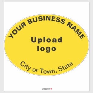 Zakelijke Locatie op Gele Grote Ovale Vorm Vinyl Sticker