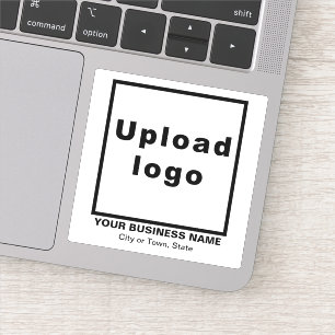 Zakelijke locatie op witte vierkante vinyl sticker
