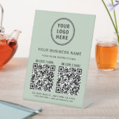Zakelijke Logo 2 QR-codes Groen Reclamebord Met Voetstuk (Insitu)