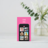 Zakelijke Logo 7 Fotogrid Social Media QR Code Visitekaartje (Staand voorkant)