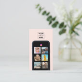 Zakelijke Logo 7 Fotogrid Social Media QR Code Visitekaartje (Staand voorkant)