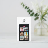 Zakelijke Logo 7 Fotogrid Social Media QR Code Visitekaartje (Staand voorkant)