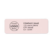 Zakelijke Logo | Aangepast modern roze retouradres Etiket (Voorkant)