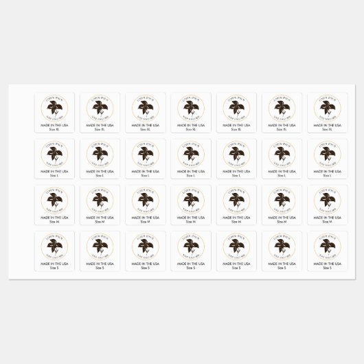 Zakelijke Logo Aangepaste Kleding Maat Ijzer Op Labels (Vel)