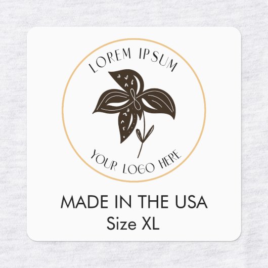 Zakelijke Logo Aangepaste Kleding Maat Ijzer Op Labels (Design 1)