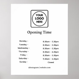 Zakelijke Logo | Aangepaste openingstijden weergev Poster