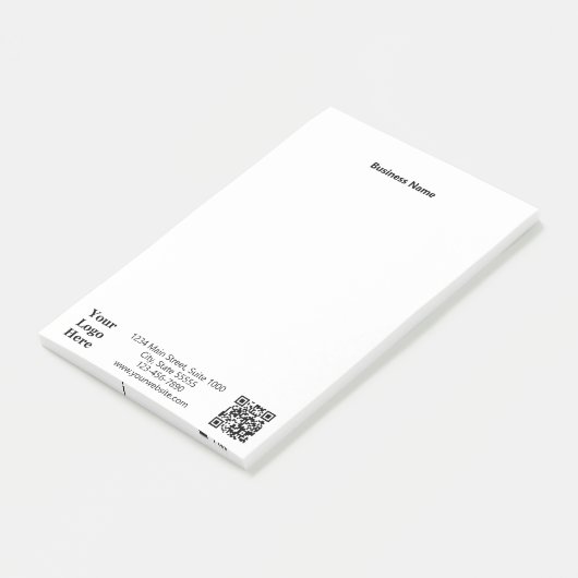 Zakelijke Logo Adres Telefoon Website QR Code Post-it® Notes (Schuin)