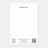 Zakelijke Logo Adres Telefoon Website QR Code Post-it® Notes (Voorkant)