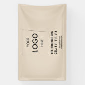 Zakelijke Logo Adverteren Beige Spandoek (Verticaal)