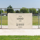 Zakelijke Logo Adverteren Beige Spandoek (Insitu)