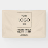Zakelijke Logo Adverteren Beige Spandoek (Horizontaal)